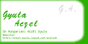 gyula aczel business card