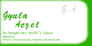 gyula aczel business card